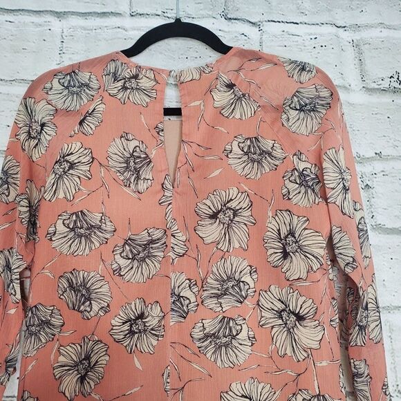 HD In Paris Bell Sleeve Mini Floral Pink Dress Womens Small Petite - Picture 12 of 12